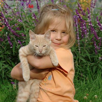 Girl with cat